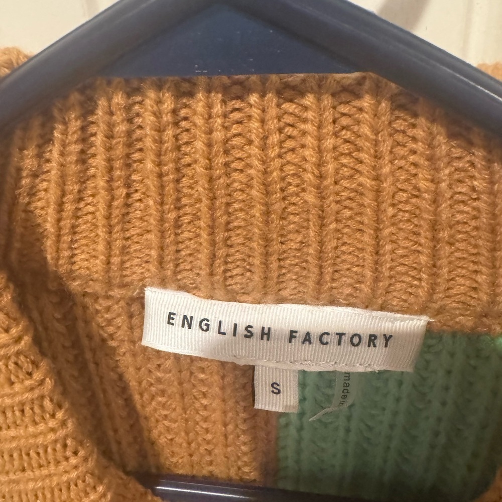 English Factory check pattern sweater in mint - Picture 8 of 9